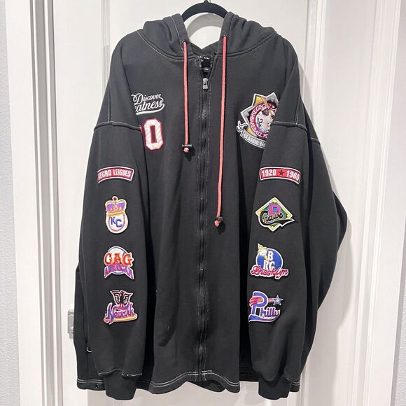 VTG Big Boy Negro Leagues Museum Discover Greatness Patch hoodie Black Men 4XL - Picture 2 of 15